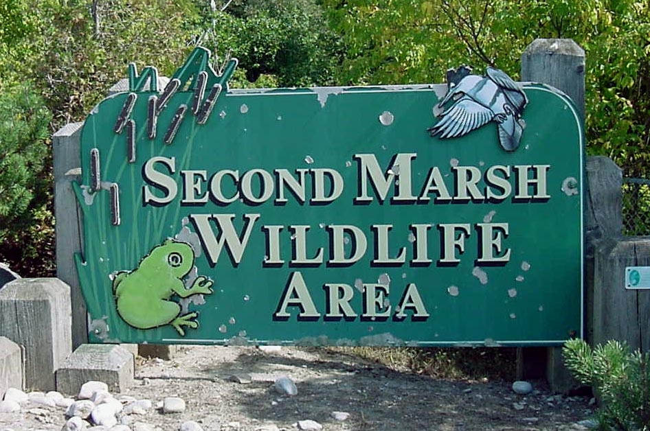 Second Marsh Wildlife area entrance sign